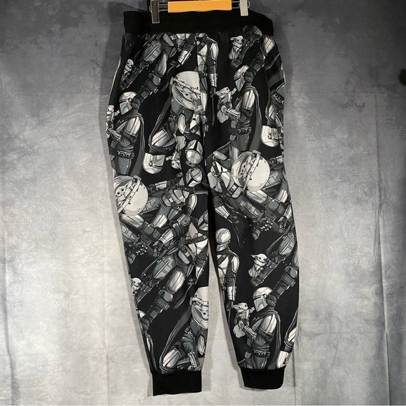 Star Wars The Mandalorian Graphic Lounge Sweat Pants XL All Over Print Joggers - Picture 2 of 9